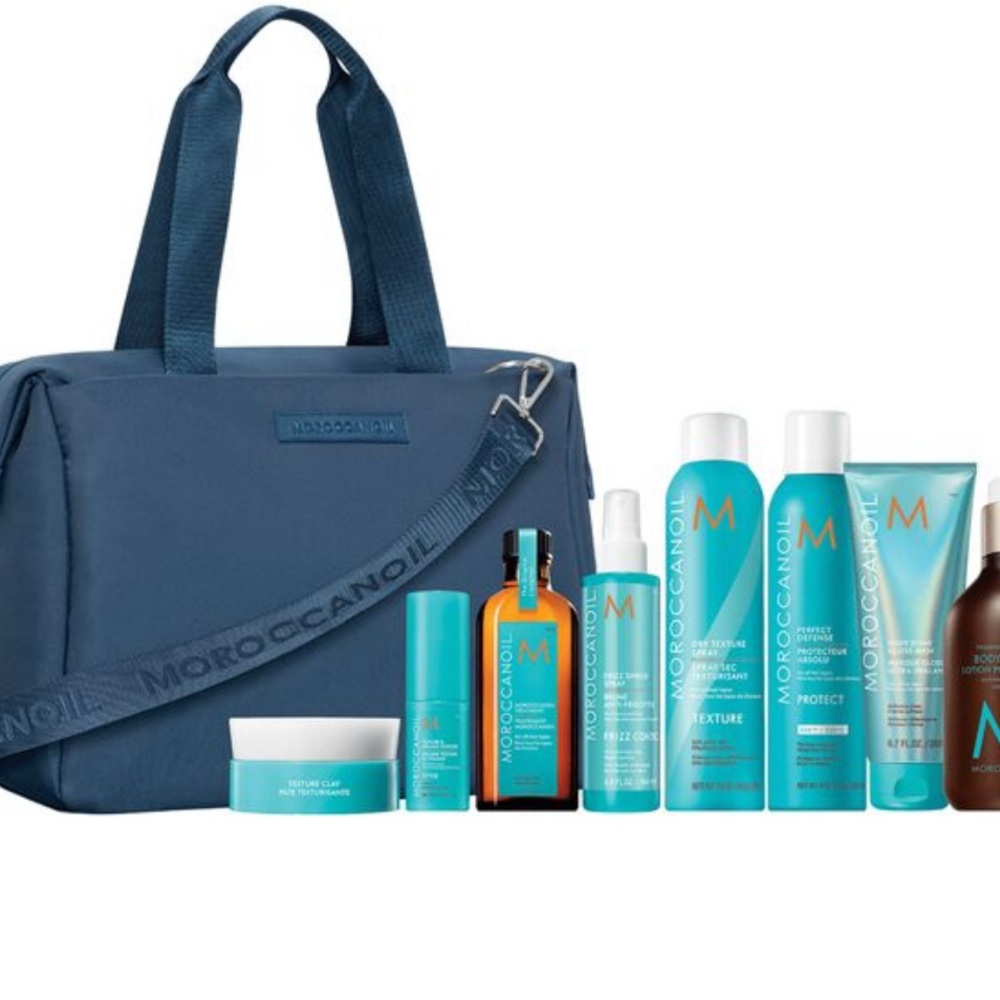Moroccanoil Hair Care Kit with Navy Blue Bag